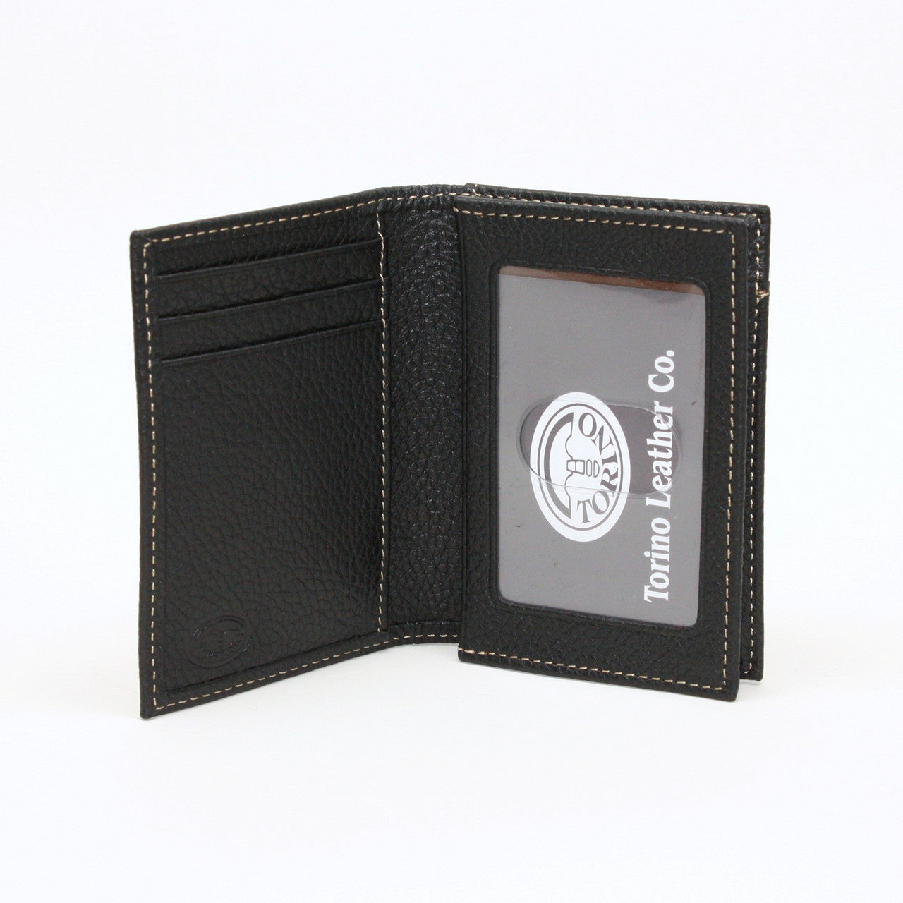 Inside view of Black Leather Gusseted Card Case