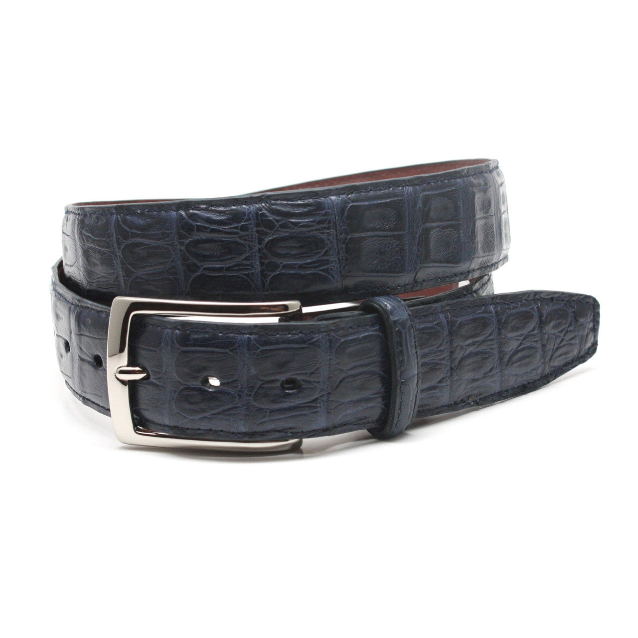 Genuine Navy Genuine South American Caiman Belt