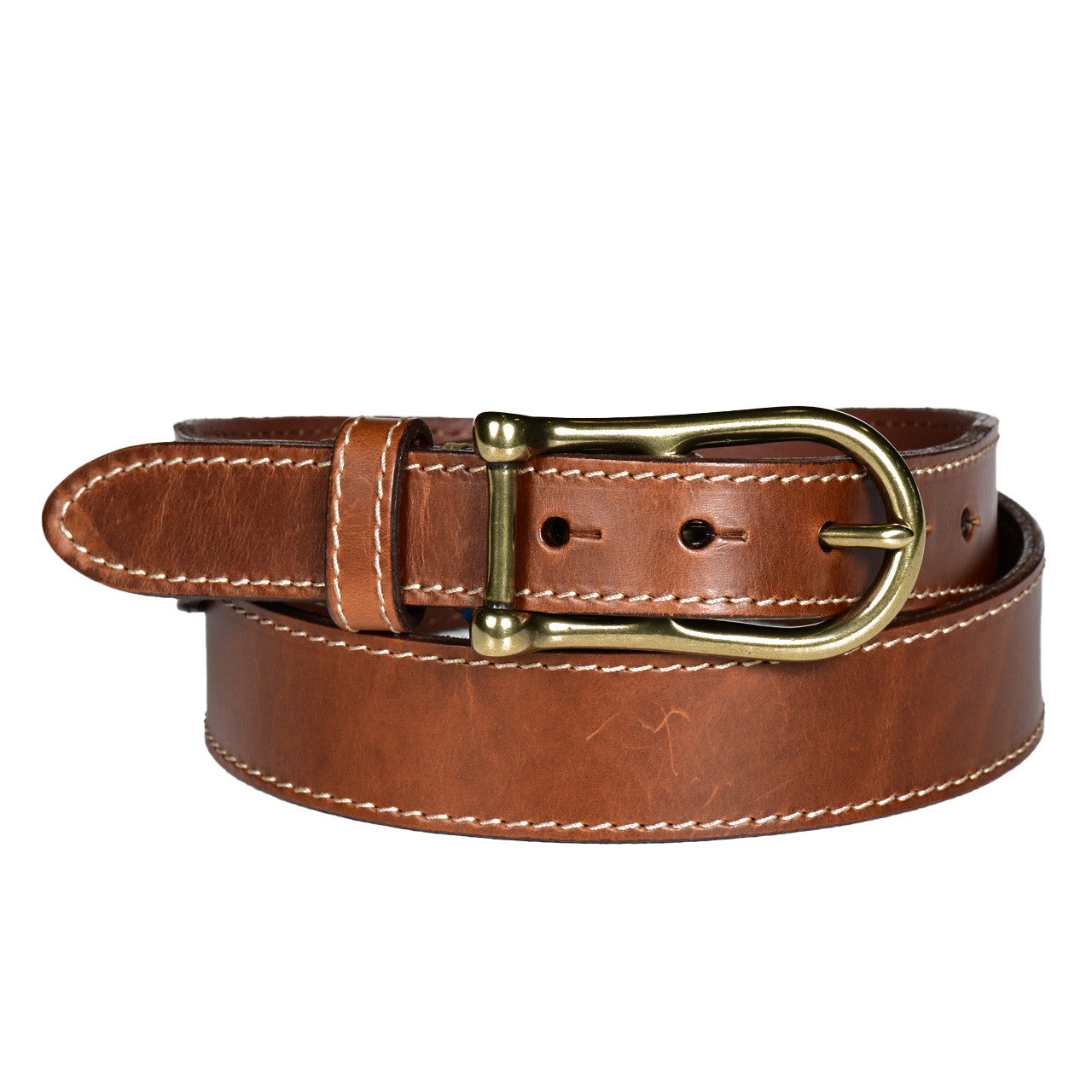 Burnished Waxy Bridle Leather Belt in Copper Tan by Torino Leather