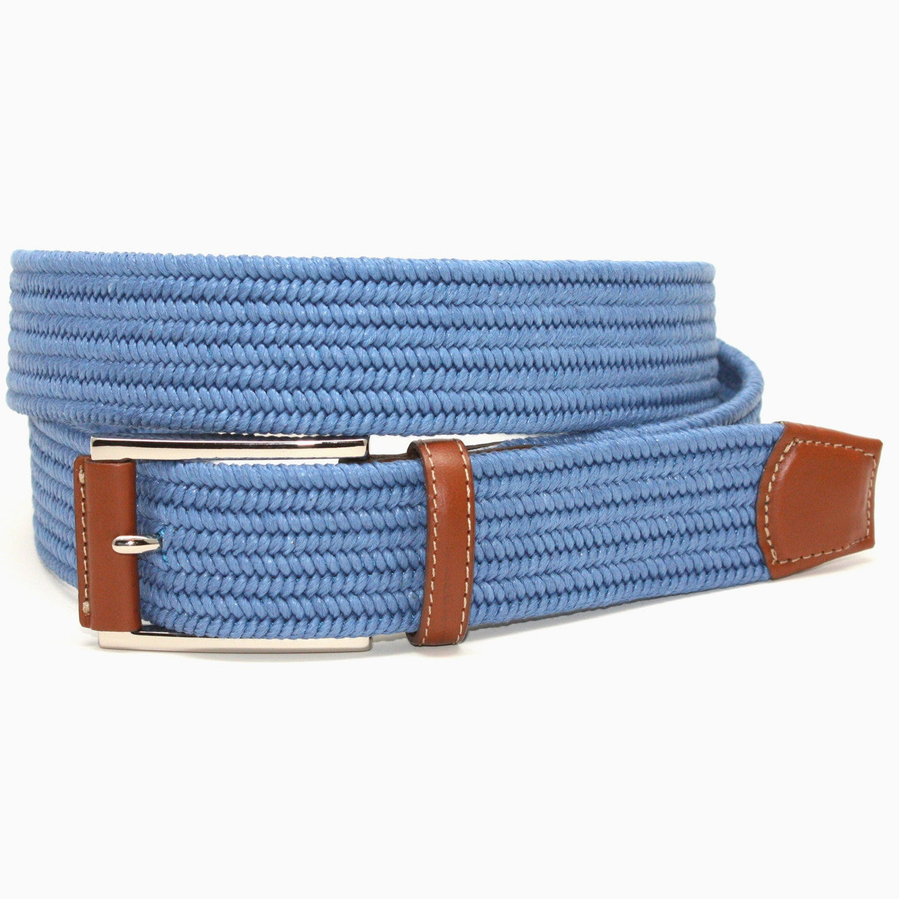 Italian Mini Woven Cotton Stretch Casual Belt in Royal Blue