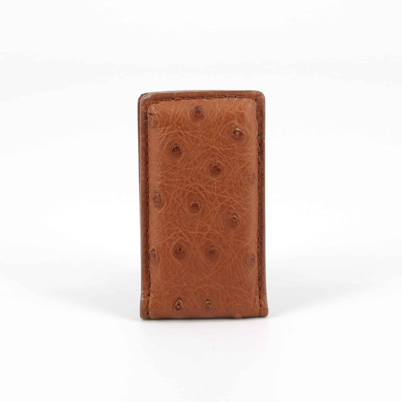 Cognac Genuine Ostrich Magnetic Money Clip