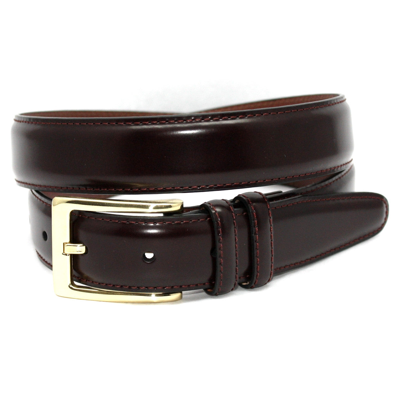 Burgundy Antigua Leather Dress Belt in Big and Tall sizes