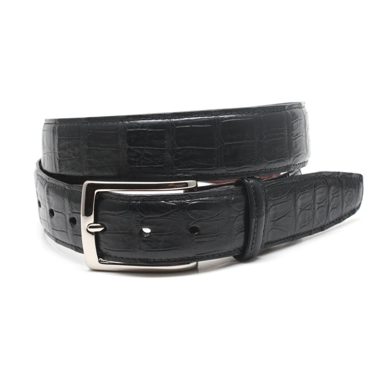 Black Genuine South American Caiman Belt