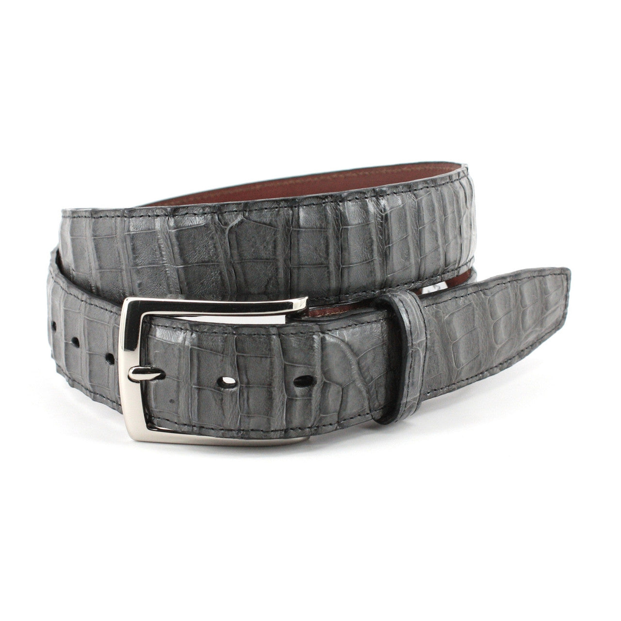 Grey Genuine South American Caiman Belt