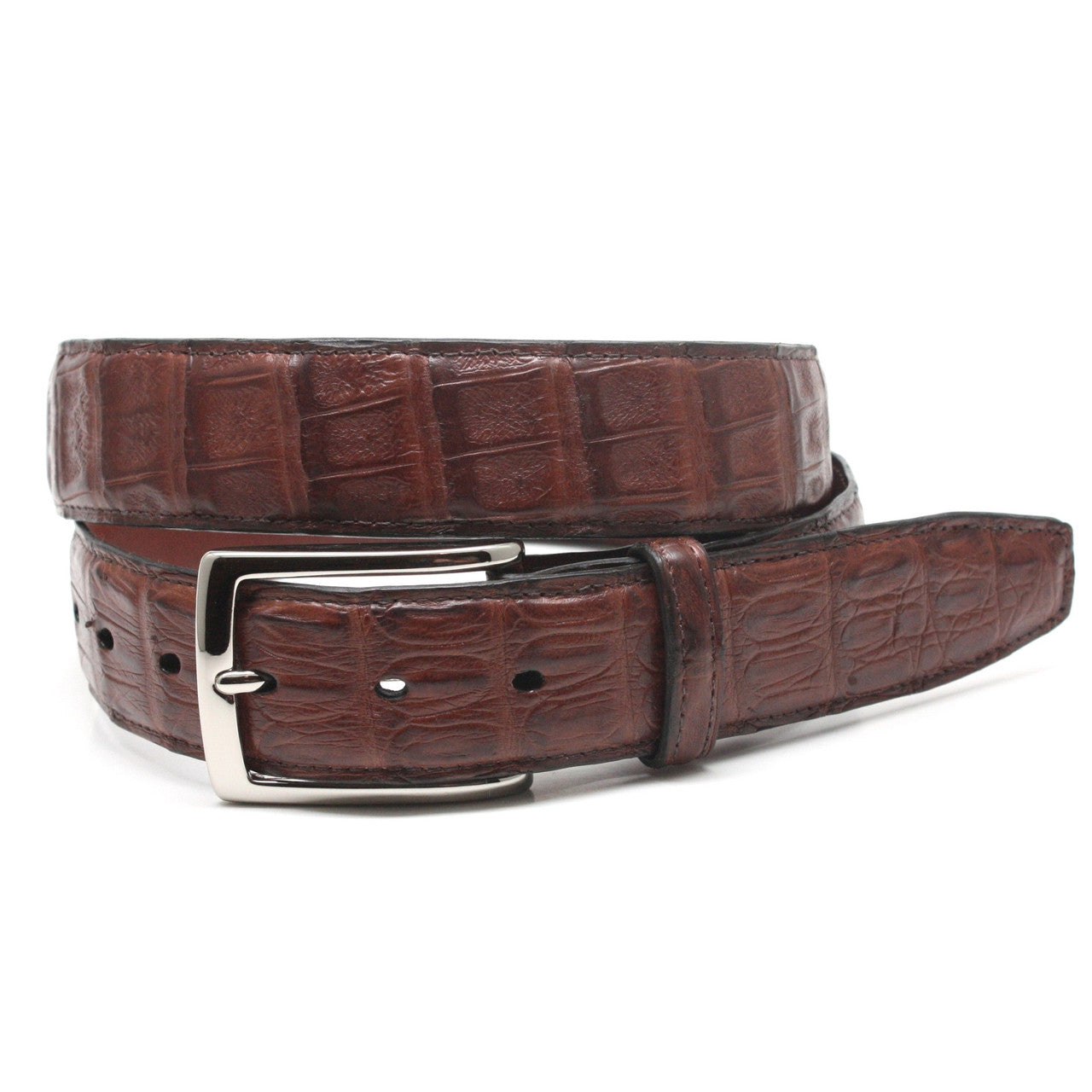 Cognac Genuine South American Caiman Belt