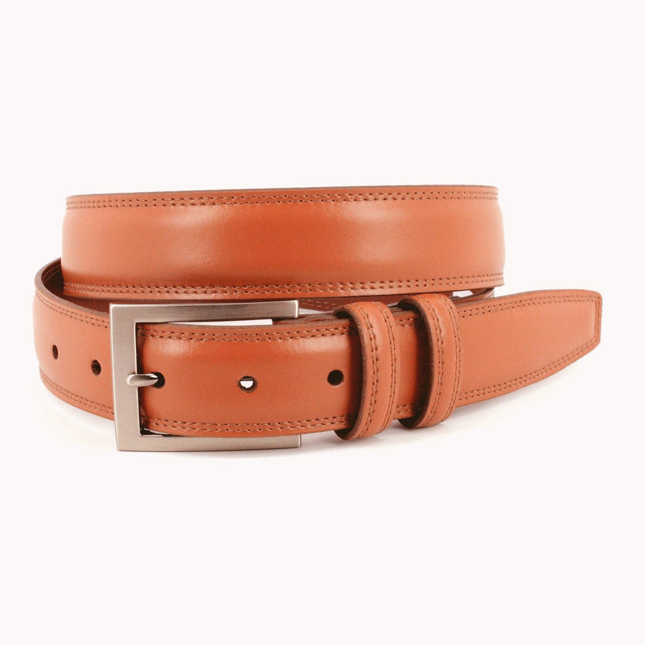 Italian Aniline Leather Basic Dress Belt in Tan