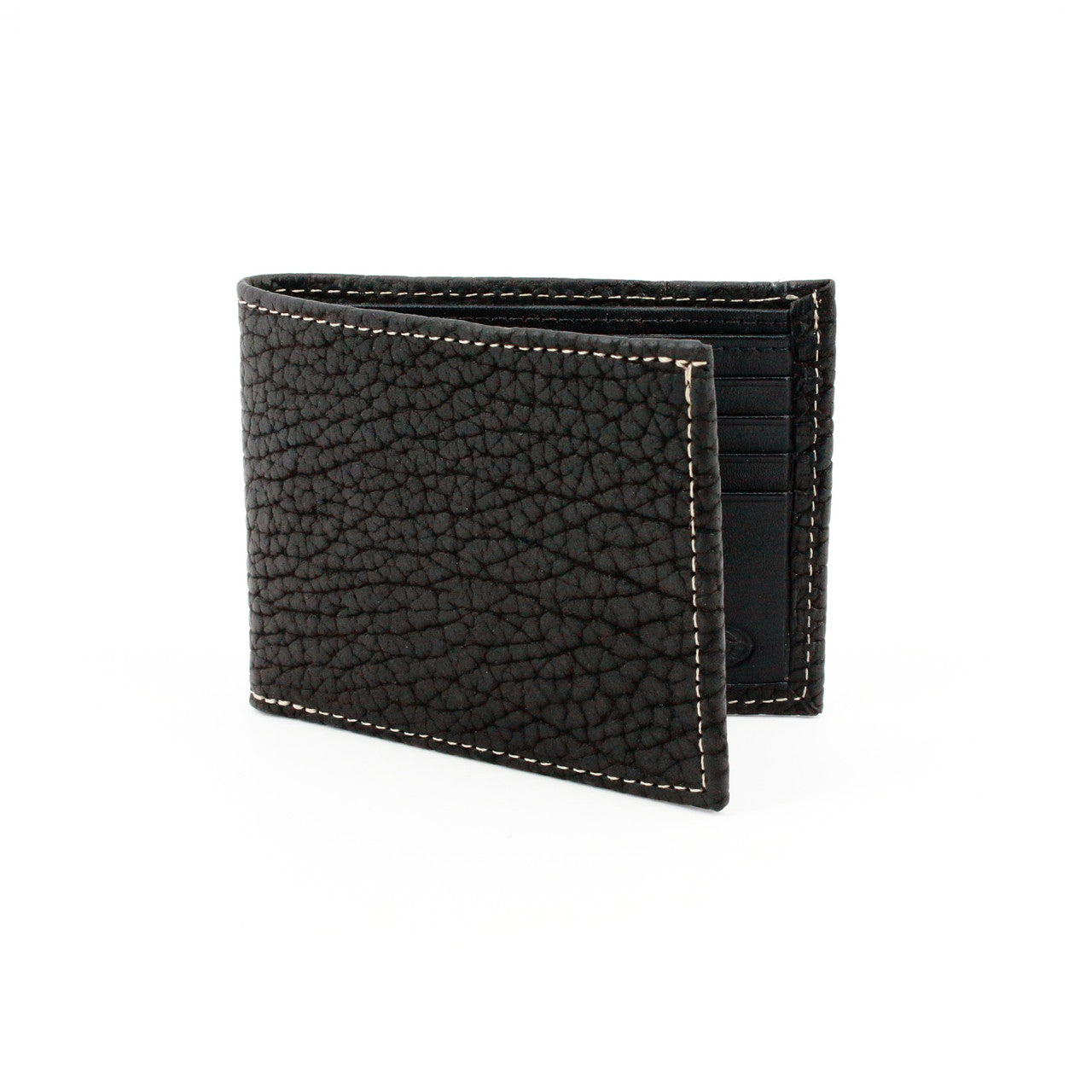 Genuine American Bison Billfold Wallet in Black