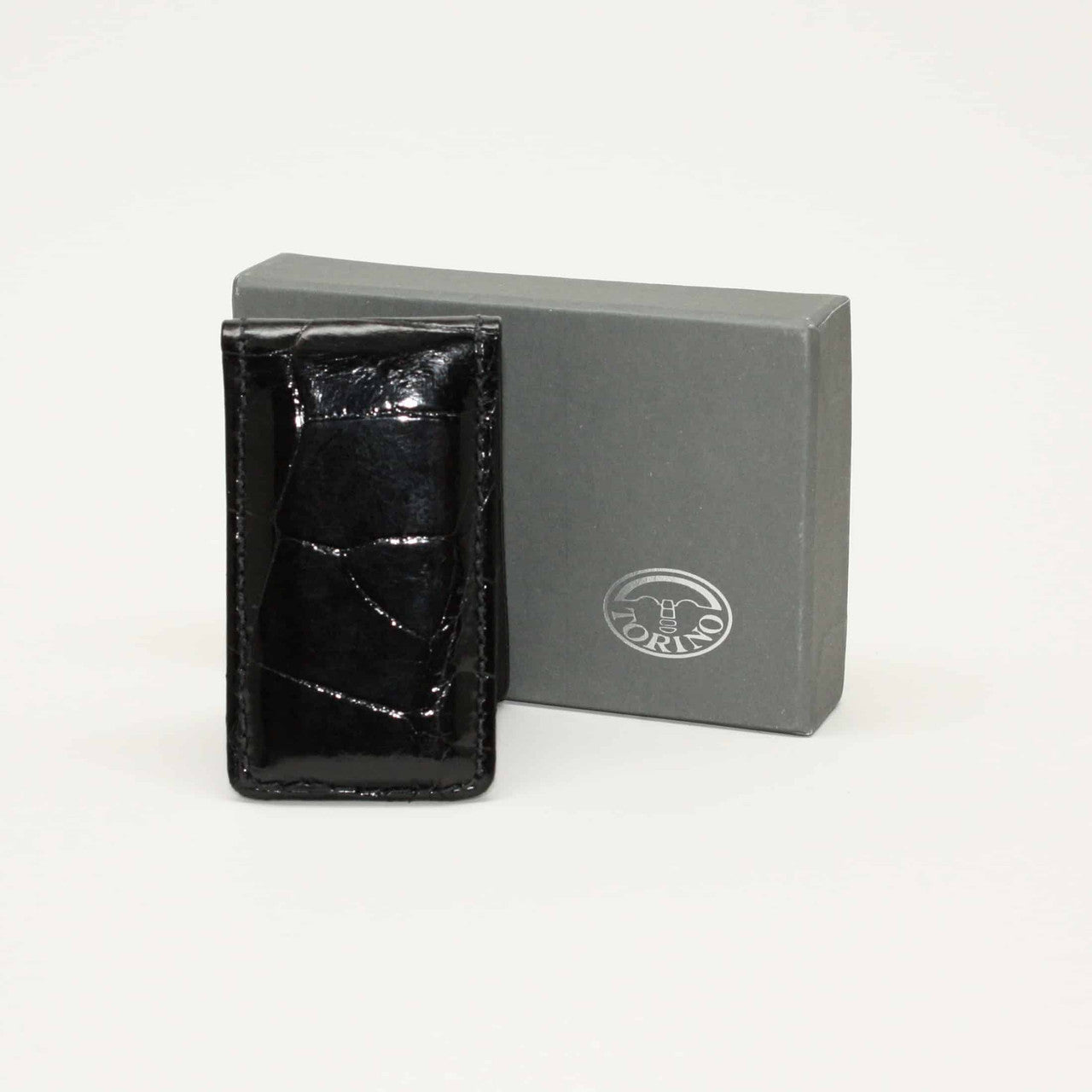 Genuine Alligator Magnetic Money Clip in Black