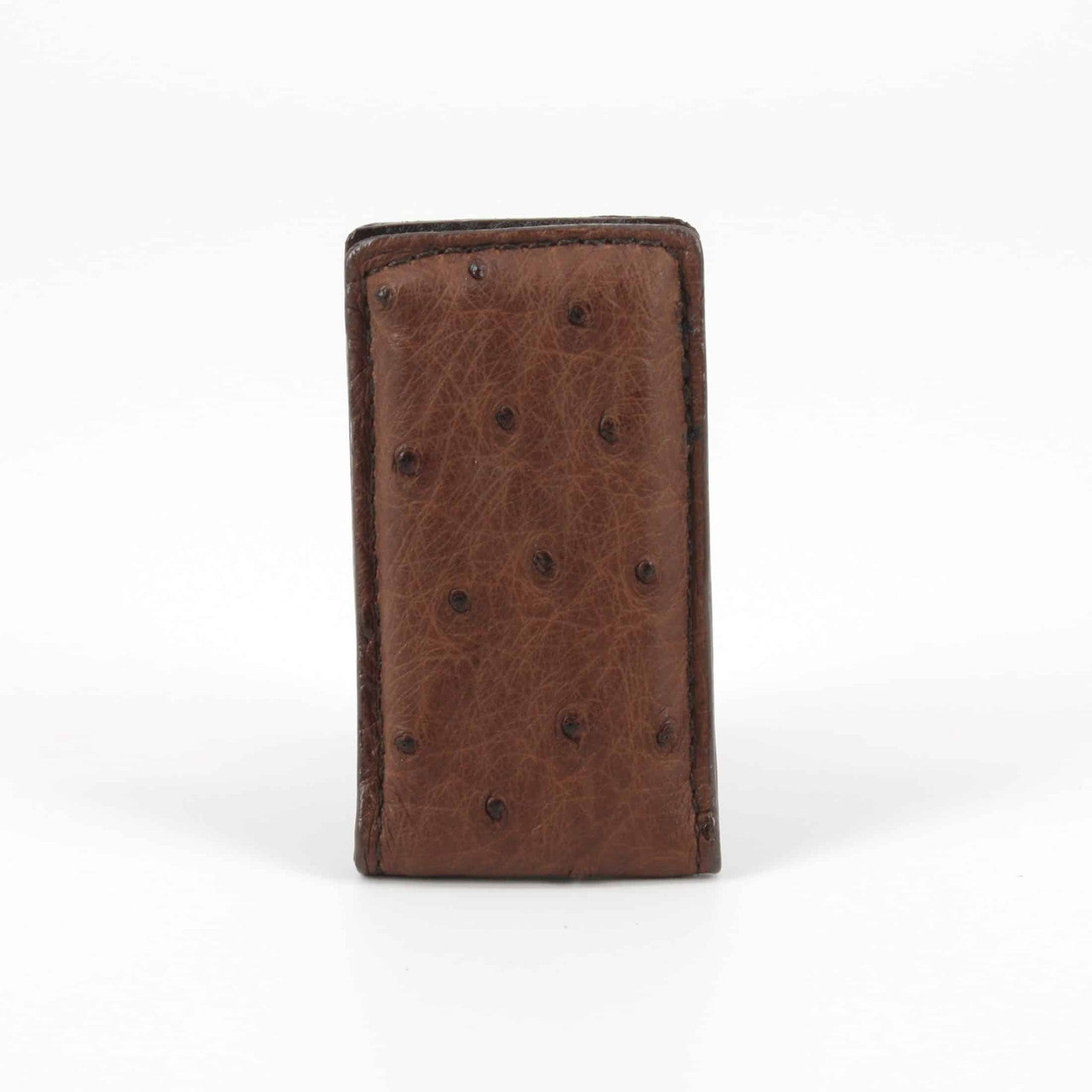 Genuine Ostrich Magnetic Money Clip in Brown