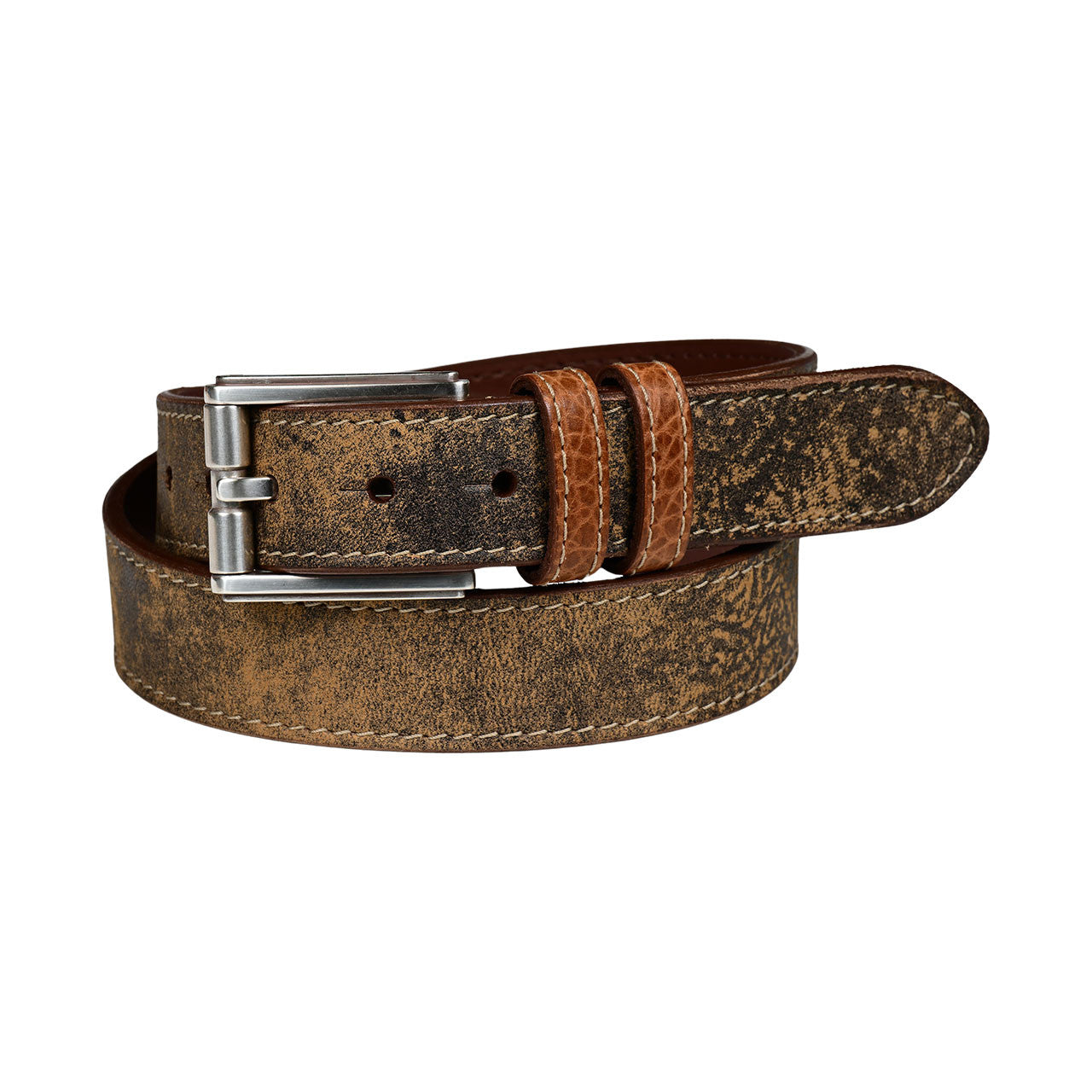 Rough Rider Sheep Skin Belt with Self Tabs in Mocha by Torino Leather